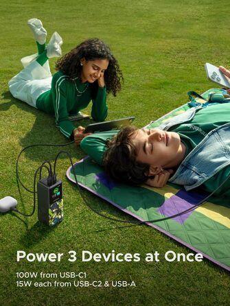 Powerbank UGREEN Nexode 20000mAh 130W з USB-C PD 3.0, цифровим дисплеєм, сумісний з iPhone, Galaxy, MacBook, Dell