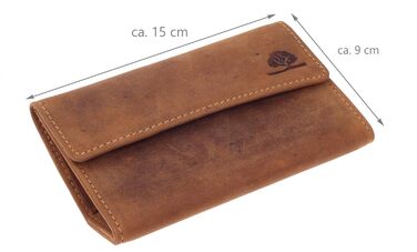 Табачна сумка Greenburry з натуральної шкіри, вінтажна, 15x9x2,5 см, тютюнова, для самокруток
