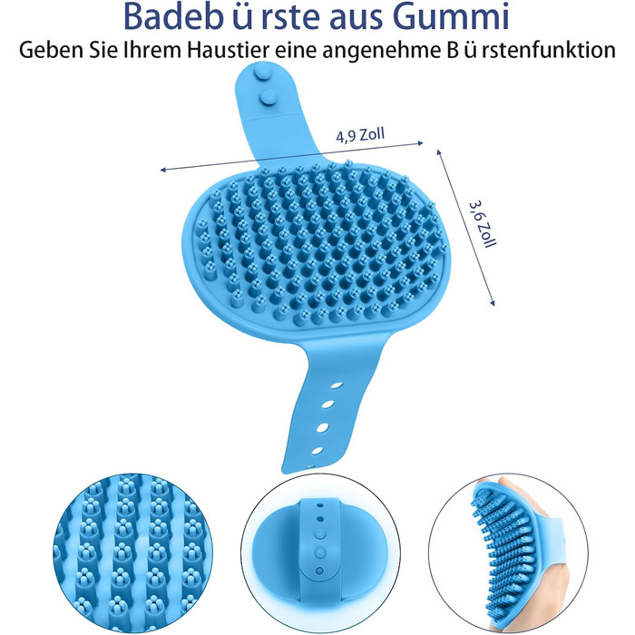 Набір щіток для собак, 5 шт. для грумінгу, самоочищувані, для великих та середніх собак, котів та дрібних тварин, для довгої та короткої шерсті, зменшує випадання шерсті, блакитний