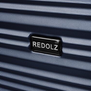 Набір пластикових валіз REDOLZ з 3-х предметів, легкі дорожні тролеї, темно-синій колір (розмір L)
