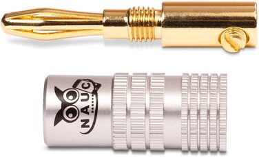 Бананові роз'єми NAUC High End 28x (14 пар) 24K позолочені, для кабелю до 6 мм², чорні та червоні, з'ємні/припаювані