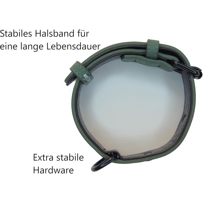 Лідяний нашийник для собак та котів з гравіюванням імені, зелений (L)