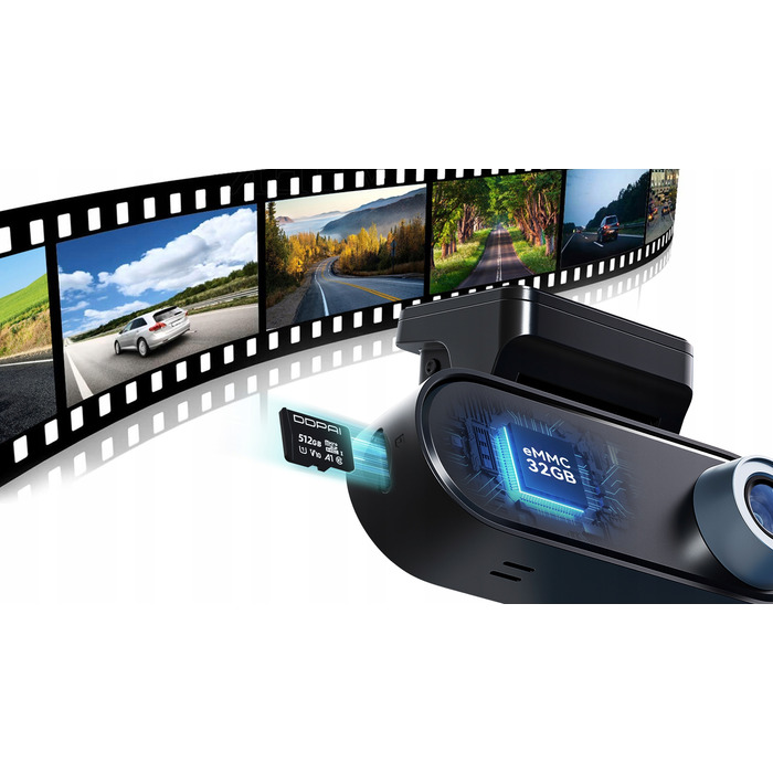 Автомобільний відеореєстратор Ddpai N5 Dual 4K UHD 140° з GPS та карткою пам'яті 128 ГБ