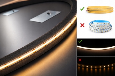 Світлове LED дзеркало у ванну кімнату COB, прямокутне, 100x60 см