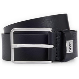 Чоловічий шкіряний ремінь BOSS Elio з логотипом, чорний