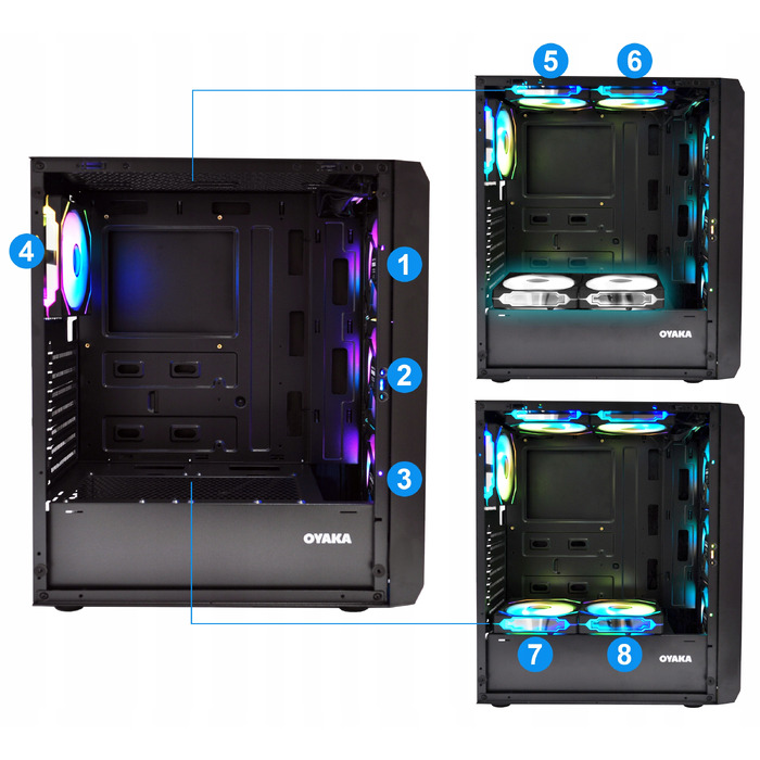 Корпус OYAKA FT-G2-1 Midi Tower, чорний