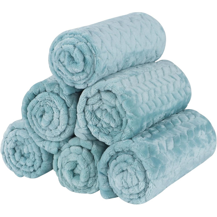 6 шт. м'які ковдри для собак та котів BVAGSS, фліс, фланель, 60 x 40 см, зелений колір