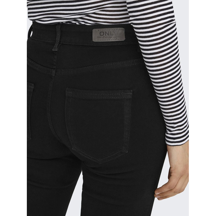Джинси жіночі кльош ONLBLUSH, чорний денім, середньої посадки, розмір M/30L
