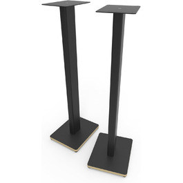 Підлогові стійки для акустики Kanto ST34P - пара, чорний метал, дерев'яний постамент | До 13.6 кг
