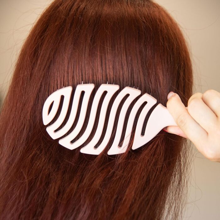 FRAMAR Щітка для волосся без шуму - професійна фен-щітка для сушіння та розчісування волосся, для довгих волосся, для жінок (Flex - Champagne)