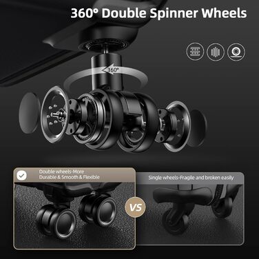 Набір валіз SHOWKOO 3 в 1: м'яка оболонка, розширювана, легка, з TSA замком та 4 колесами (8 шт., чорний)