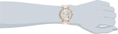 Жіночий годинник Michael Kors Parker кварцовий хронограф, сталевий ремінець, 39 мм, колір рожеве золото та молочний (Off-white)