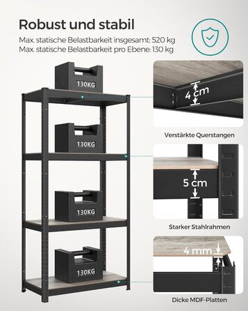 SONGMICS 4-Tier Adjustable Storage Shelf