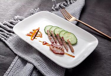 Набір з 2 сервірувальних тарілок Provance 25x14,5 см, кераміка, білий колір - для закусок, десертів, суші, салатів