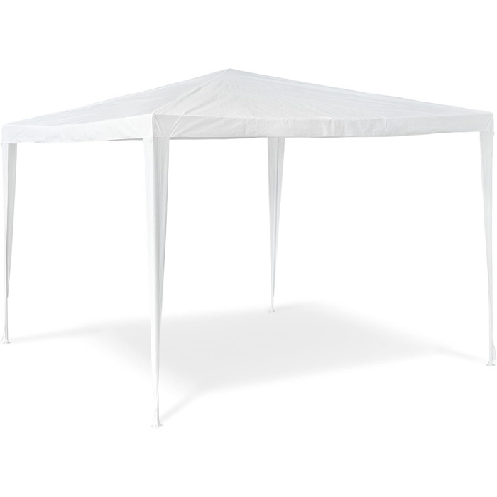 Relaxdays Pavilion Tent HBT: 2.5 x 3 x 3 m Garden Pavilion with square base and 100% PE roof Party tent for festival or celebration Pavilion with steel frame, pavilion, white