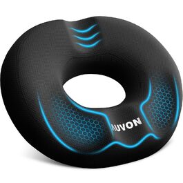 Ортопедична подушка для сидіння AUVON кругла з подвійною U-подібною формою та нахилом для полегшення навантаження на стегна, подушка для геморою, офісне крісло, автомобіль, сидіння, підвищує комфорт сидіння, покращує кровообіг, полегшує куприк