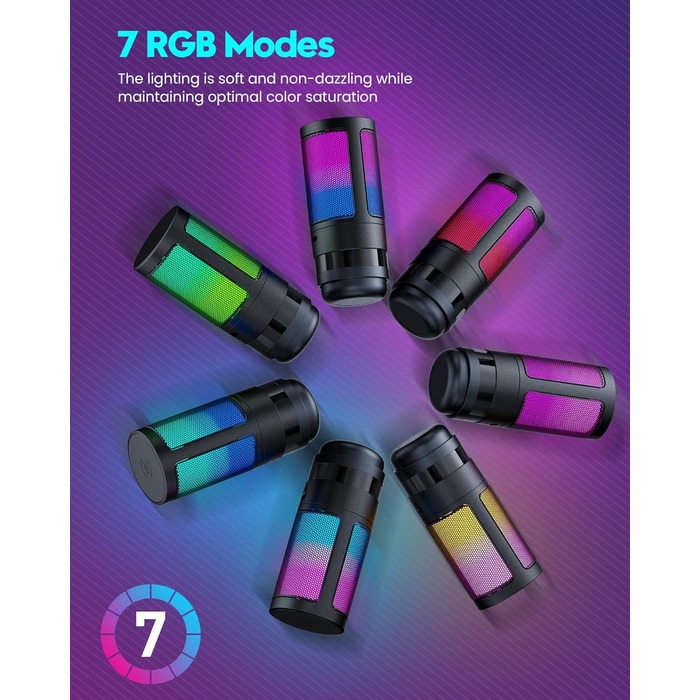 Ігровий мікрофон QIUOIO з кріпленням - RGB мікрофон для ПК, стрімінгу, PS4/PS5/MAC - USB мікрофон