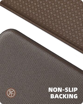 Color G Kitchen Runners, 2 Pieces, Washable Non-Slip Kitchen Rug, Kitchen Mat with Oil-Proof and Waterproof, Rubber Backed Kitchen Mat for Dining Room, Kitchen, Runner Hallway (44x75CM + 44x150CM, Brown)