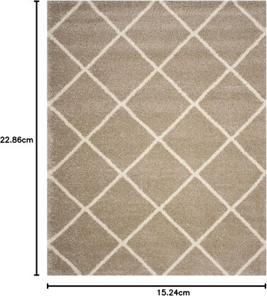 Килим SAFAVIEH Zottelig для вітальні, їдальні, спальні - колекція Hudson Shag, високий ворс, бежевий та слонова кістка, 183 x 274 см, прямокутний