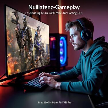 SSD GiGimundo 1TB M.2 NVMe PCIe Gen4×4 – 7100 МБ/с, 5000 МБ/с, 2280, 3D NAND TLC, сумісний з PS5