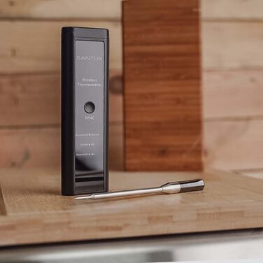 Беспроводний термометр для гриля SANTOS – Контроль через додаток (Android & iOS) – Дальність 100м – Подвійний датчик – До 300°C – Магнітне кріплення