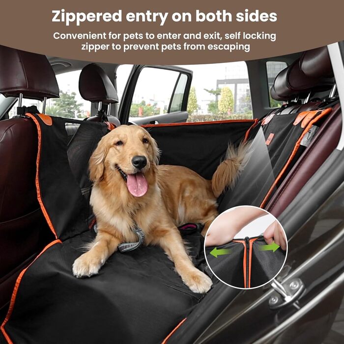 Pecute Dog Car Seat - Reinforced & Secure Dog Seat for Medium & Large Dogs - Adjustable Straps & Stable Car Dog Crate for Rear Seat (L)
