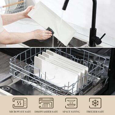 MALACASA Набір сервірувальних тарілок з порцеляни, 4 шт., 30 x 18 см, білий