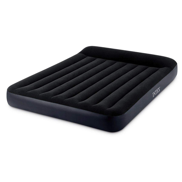 Надувний матрац Intex Dura Beam Pillow Rest King 182x203x25 см, чорний. Без насоса