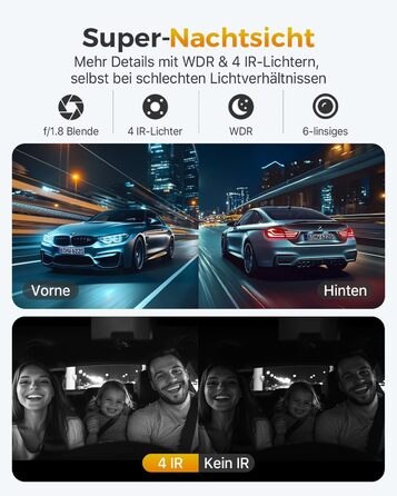 Відеореєстратор GKU 3-камерний, 4K+1080P+1080P, GPS, WiFi, IPS-дисплей 3