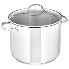 Суповий каструля Amazon Basics з нержавіючої сталі з кришкою, 7,6 л, сріблястий