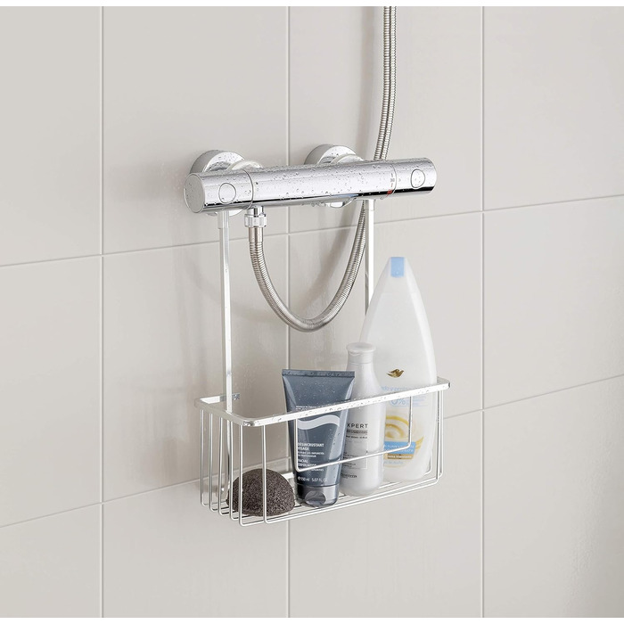 TATAY Shower Shelf, Hangs on the Faucet, Made of Aluminum, Ideal for Saving Space in the Shower, Grey