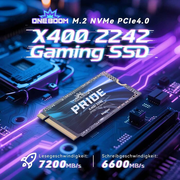 KingSpec ONEBOOM X400 SSD NVMe PCIe Gen4x4: Ігровий SSD для PS5, PC, Laptop (2TB)
