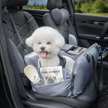 Автомобільний собачий сидіння для собак до 15 кг, чорний, знімний Airbag, миється, з технічної тканини