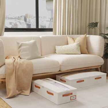 Комод-органайзер під ліжко Yawinhe, 2 шт., з прозорою кришкою та ручками, 80x40x15 см, для зберігання речей у спальні