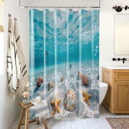 Штора для душу Sanilo Waterworld, водонепроникна, антигрибкова, з кільцями (12 шт.) - висока якість