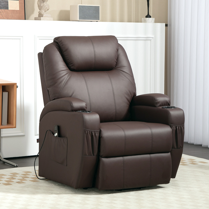 HOMCOM Lift Chair, Reclining, Recliner with Cup Holder & Storage Pouch, Remote Control | Aosom