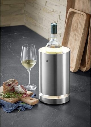 WMF Electric Bottle Cooler, Sparkling Wine or Wine Cooler Electric, Cooling Sleeve, LED Lighting