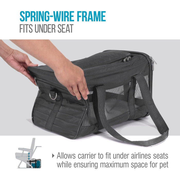 Транспортна переноска для тварин Sherpa Original Deluxe, антрацит, розмір M (43x28x27 см), схвалена авіаперевізниками