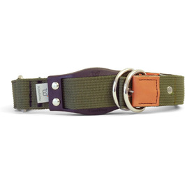 WowWow Professional Dog Collar with Leash - Size 37-46 cm, 195g lightweight, innovative collar with integrated leash - known from 'Die Höhle der Löwen' (L, Khaki)