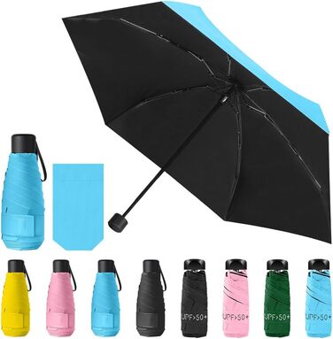 Зонт Vicloon Mini, компактний кишеньковий, від сонця та дощу, UV захист, зелений, для дорослих та дітей