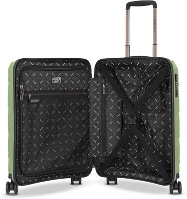 Чохол-валіза REDOLZ Hartschalen Check-in Essentials 10 | Великий XL валіза-ролер 50 x 30 x 76 см з легкого поліпропілену | 4 подвійні колеса, TSA | Зелений металік
