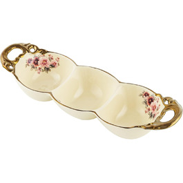 Золота етажерка Fanquare з 2 ярусами з кераміки, підставка для тортів, фруктів та капкейків