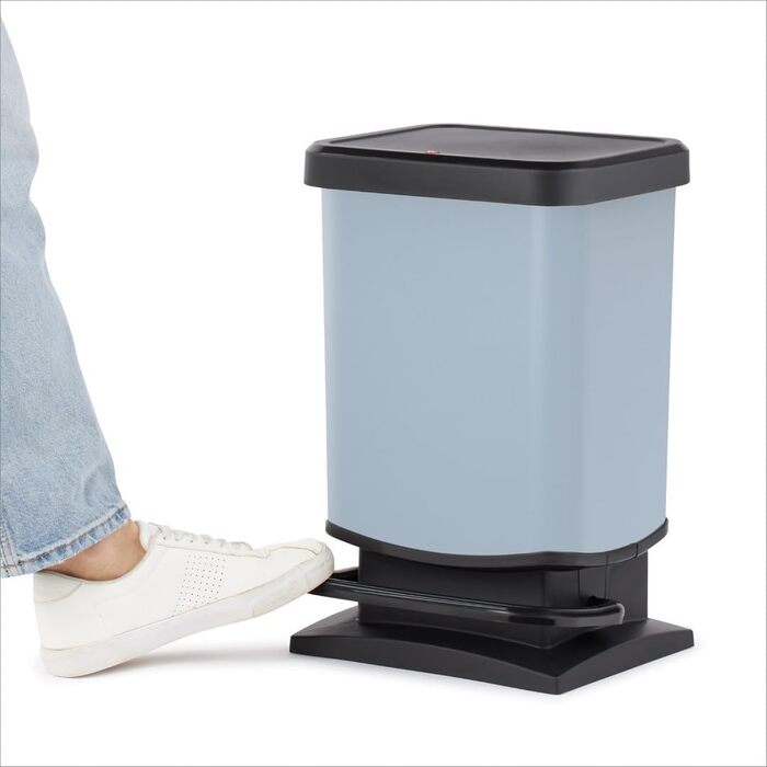 Відро для сміття Ho Paso 20л з кришкою, пластик (PP перероблений), BPA-free, блакитне