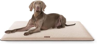 М'яка лежанка для собак Knuffelwuff Calliope з плюшевої тканини 120x80 см - подушка для собак великих, середніх та маленьких порід - для дому, авто, кемпінгу (Бежевий, L 88 x W 55 x H 5 см)