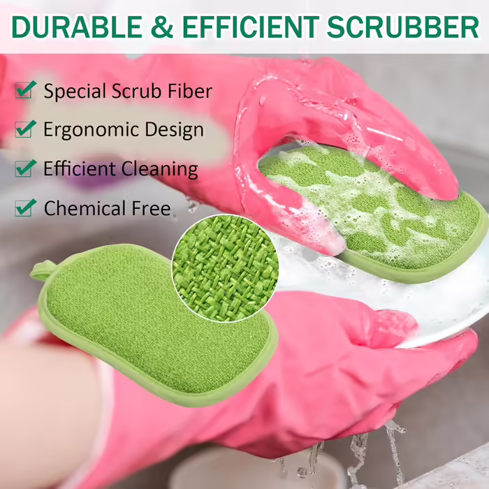 Multi-Purpose Sponges, Scratch-Resistant, Microfiber Sponge, Cleaning, Dish Scrubber, Reusable Dish Sponges for Dishwashing, along with robust scrubbing power (green), 24 pieces