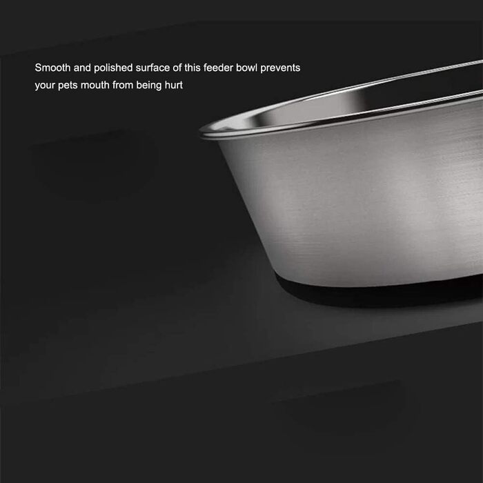 Миска для тварин Futterschale 2 x 1750 мл, велика миска для собак з нержавіючої сталі, годівниця для котів, важка з протиковзким гумовим дном, срільно-чорна