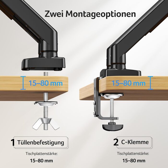 Кронштейн для двох моніторів Acer Dual-Monitor Arm, газліфт для екранів 17-32 дюймів, навантаження 2-9 кг, VESA 75/100 мм, з кабельний-менеджментом