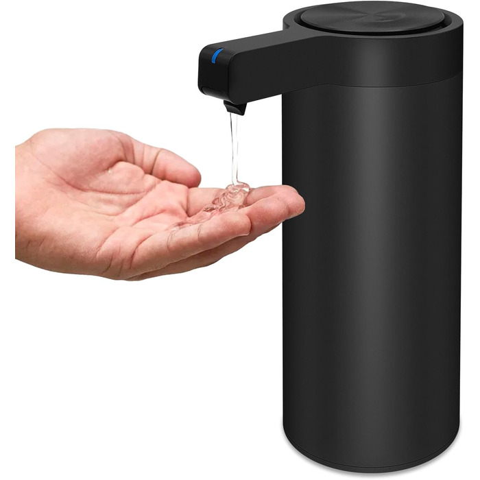 Mamiddle Automatic Soap Dispenser Stainless Steel with Sensor Infrared Soap Dispenser Electric IPX5 Waterproof USB-C Charging with Sensor Infrared Motion Sensor for Kitchen & Bath (Black)