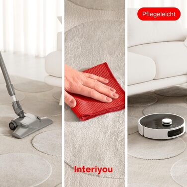 Килимок для вітальні Interiyou Cannes 120x170 см кремовий - для спальні, дитячої, їдальні. Коротке ворсування, скандинавський бохо-стиль, геометричний малюнок, високий/низький ворс