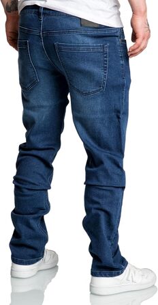 Чоловічі спортивні штани Amaci&Sons з еластичного деніму, темно-сині 7031 (36W), джоггери на зав'язках